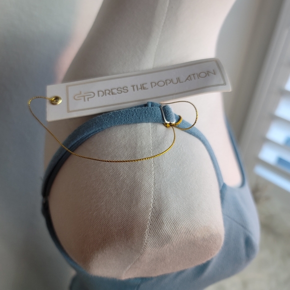 DRESS THE POPULATION SEA BREEZE SKY BLUE JODI EVENING MERMAID GOWN WOMEN… - Picture 14 of 16